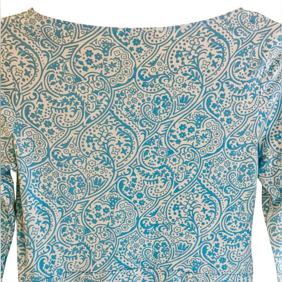 Boden Womens Mia Blue Size 2 Paisley Blue Stretch Dress Made In Morocco - Picture 5 of 8